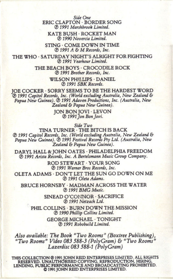 Various : Two Rooms - Celebrating The Songs Of Elton John & Bernie Taupin (Cass, Album, Chr)
