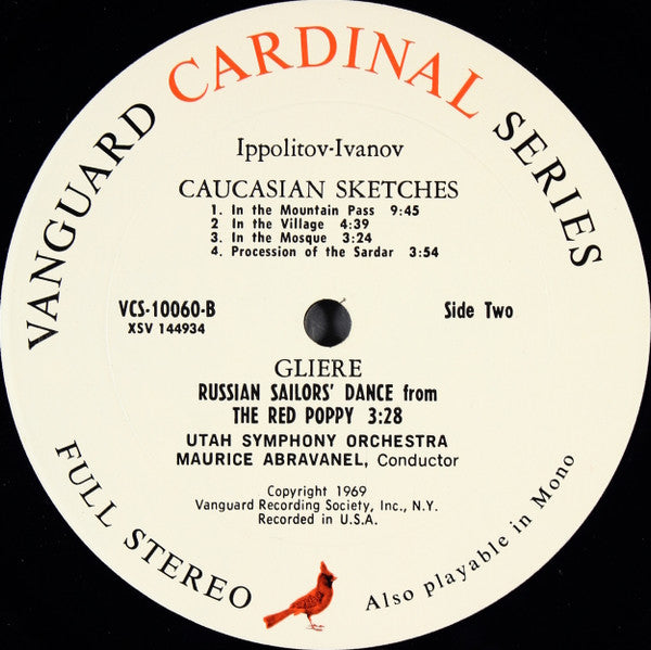 Nikolai Rimsky-Korsakov, Mikhail Ippolitov-Ivanov, Reinhold Glière - Maurice de Abravanel, Utah Symphony Orchestra : Antar Symphonic Suite, Op. 9 / Caucasian Sketches, Op. 10 / Russian Sailors' Dance (LP)