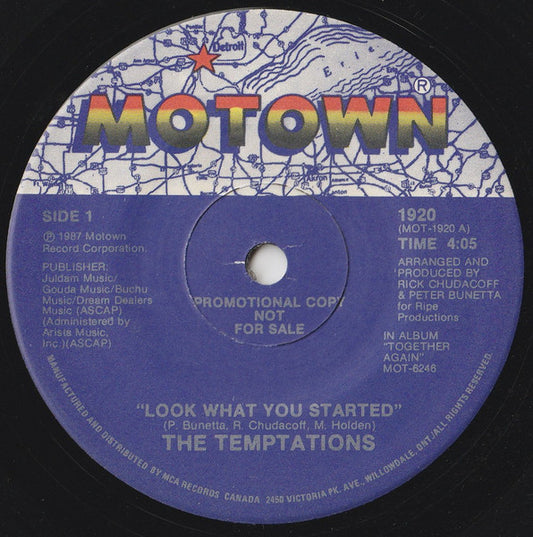 The Temptations : Look What You Started (7", Single, Promo, Sol)