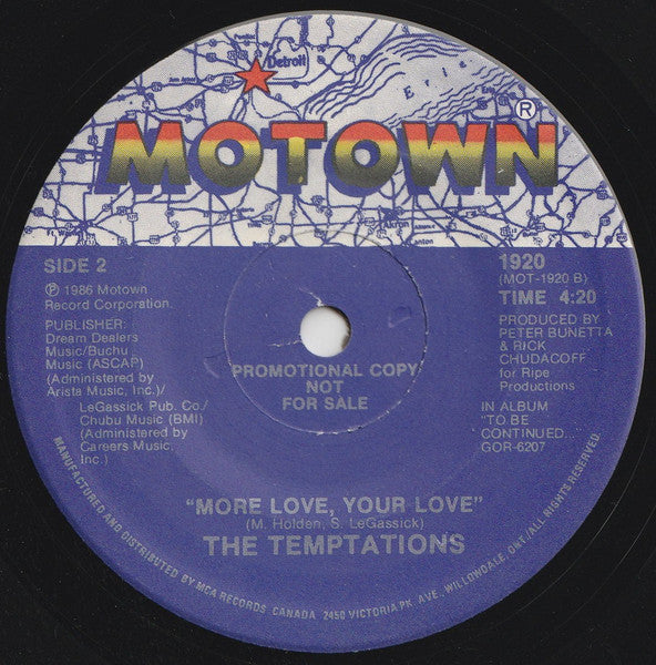The Temptations : Look What You Started (7", Single, Promo, Sol)