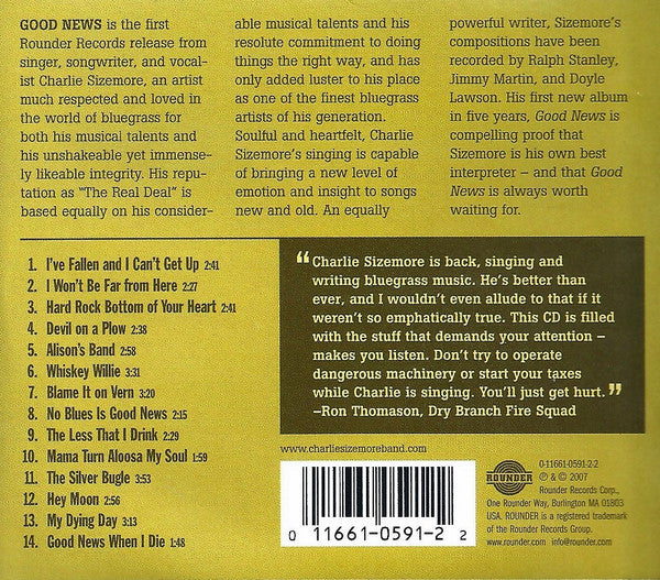 Charlie Sizemore Band : Good News (CD, Album)