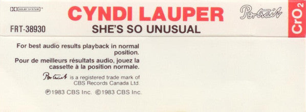 Cyndi Lauper : She's So Unusual (Cass, Album, CrO)