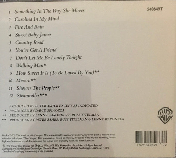 James Taylor (2) : Greatest Hits (CD, Comp, Club, RE)