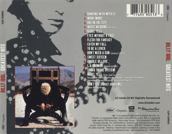 Billy Idol : Greatest Hits (CD, Comp, Club, RM)
