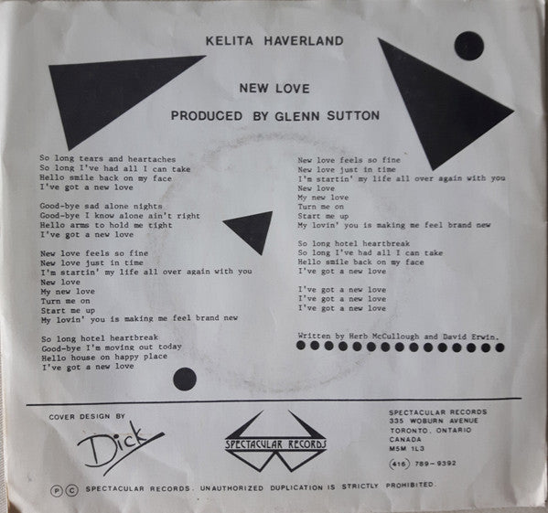 Kelita Haverland : New Love! (7", Single)