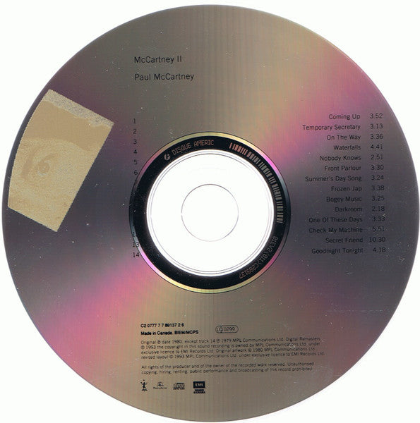 Paul McCartney : McCartney II (CD, Album, RM)