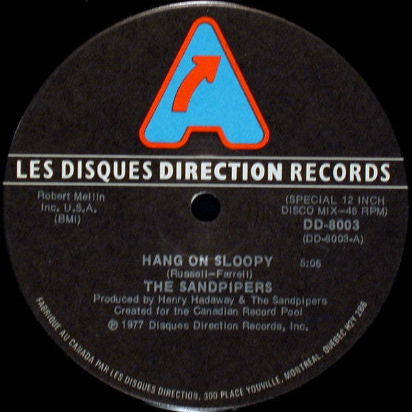 The Sandpipers : Hang On Sloopy / Skidrow Joe (12", Single)