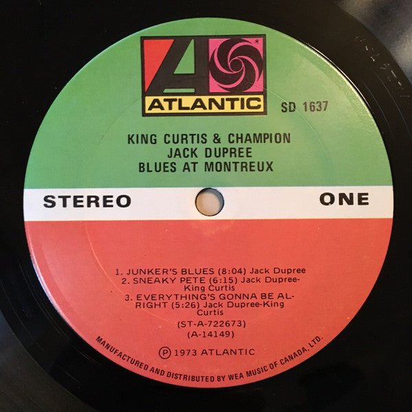 King Curtis & Champion Jack Dupree : Blues At Montreux (LP, Album)
