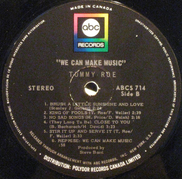 Tommy Roe : We Can Make Music (LP, Album)
