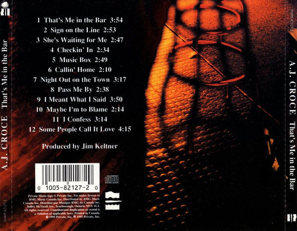 A.J. Croce : That's Me In The Bar (CD, Album)