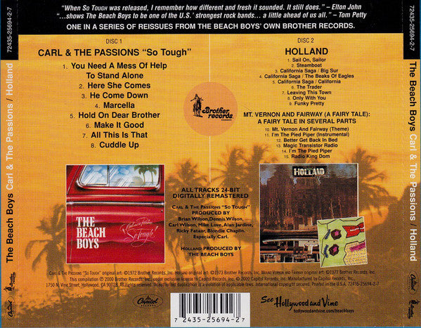 The Beach Boys : Carl & The Passions "So Tough" / Holland (CD, Album, RE, RM + CD, Album, RE, RM + Comp, RE)