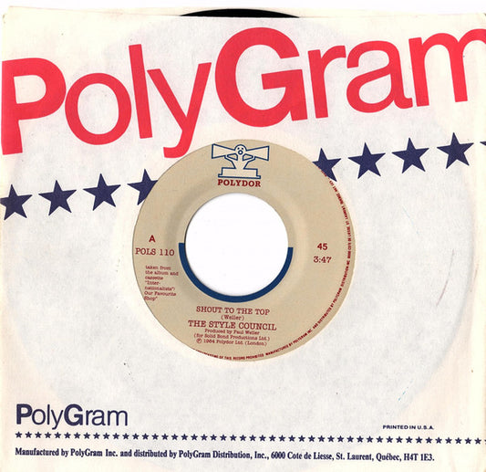 The Style Council : Shout To The Top (7", Single)