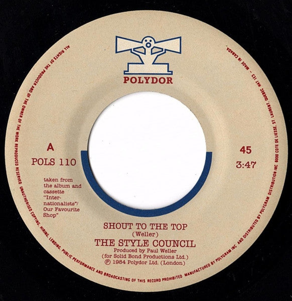 The Style Council : Shout To The Top (7", Single)