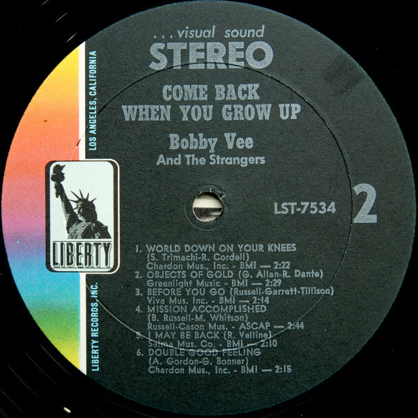 Bobby Vee : Come Back When You Grow Up (LP, Album, Kee)