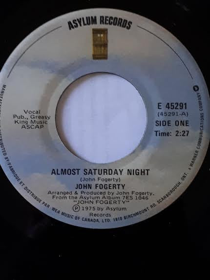 John Fogerty : Almost Saturday Night (7", Single)