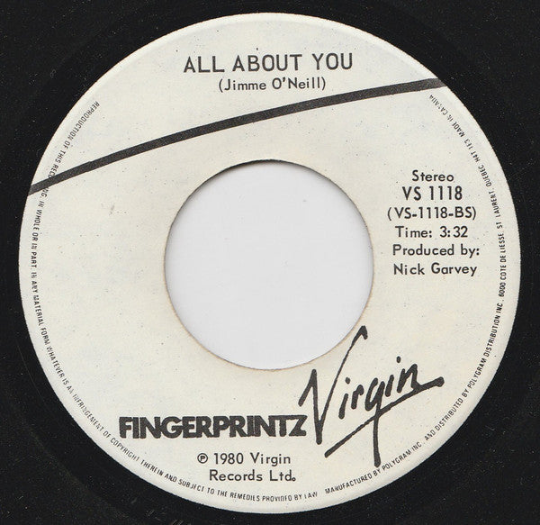 Fingerprintz (2) : Houdini Love  (7", Single)