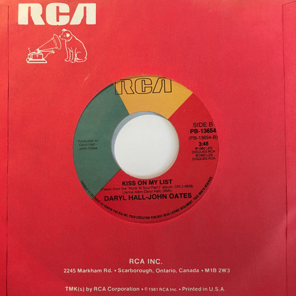 Daryl Hall & John Oates : Say It Isn't So (7", Single)