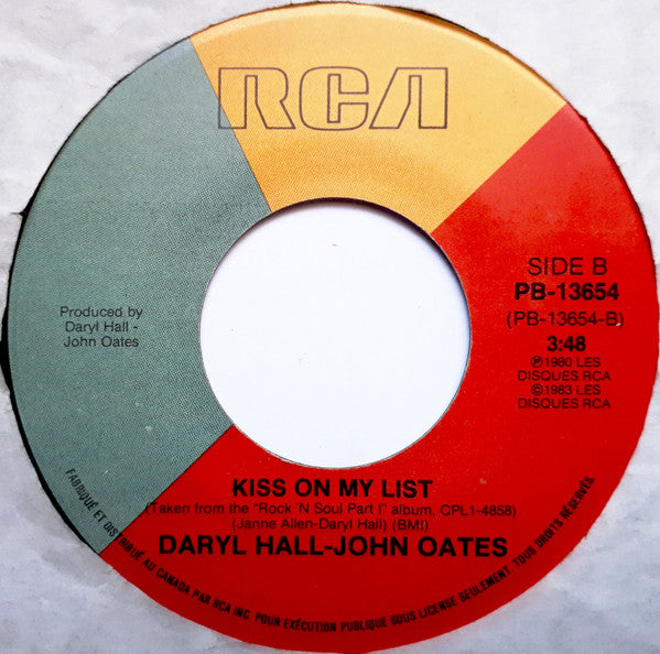Daryl Hall & John Oates : Say It Isn't So (7", Single)