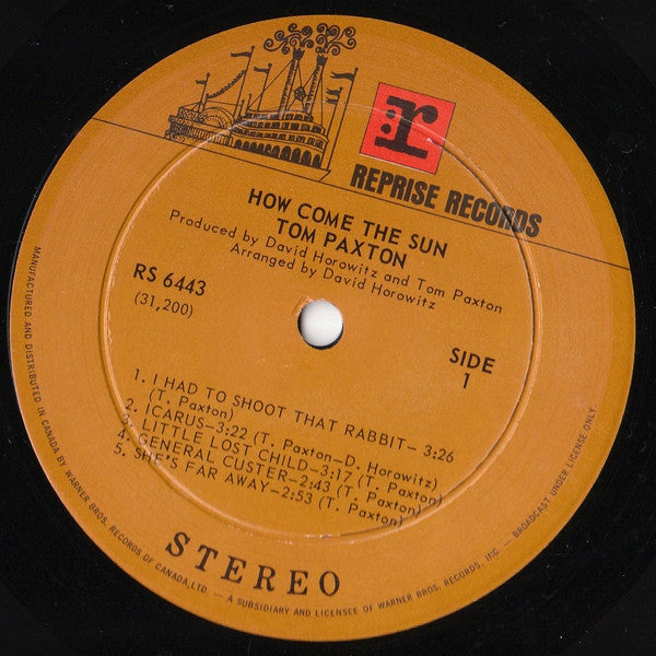 Tom Paxton : How Come The Sun (LP, Album)