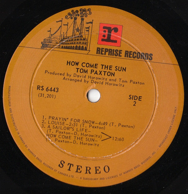 Tom Paxton : How Come The Sun (LP, Album)