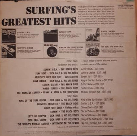 Various : Surfing's Greatest Hits (LP, Comp, Mono)