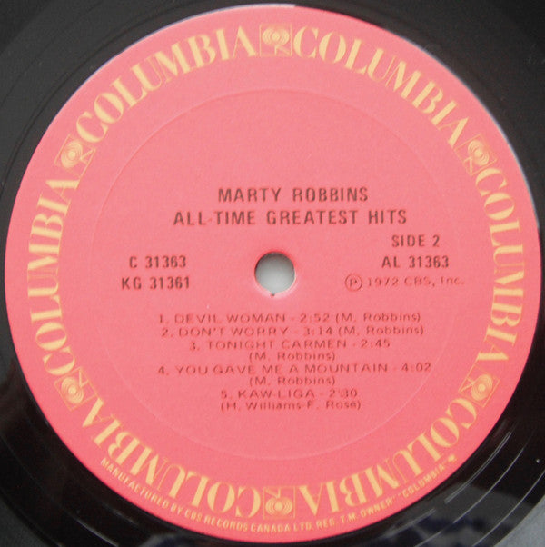 Marty Robbins : Marty Robbins' All-Time Greatest Hits (2xLP, Comp, RE, Gat)