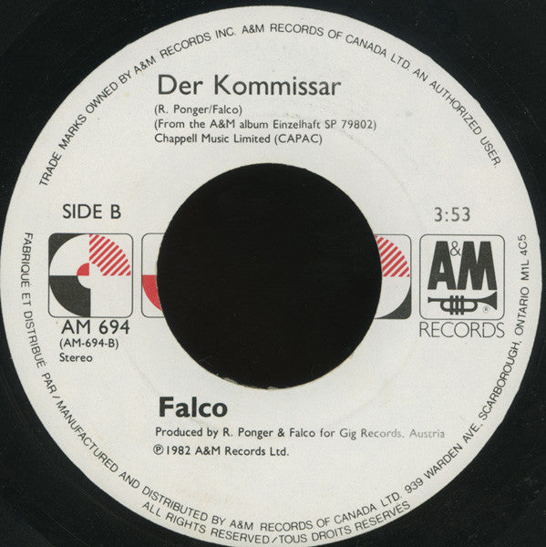 Falco : Rock Me Amadeus / Der Kommissar (7", Single)