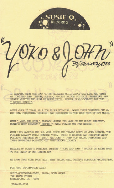 Kozmon : Yoko And John (7")