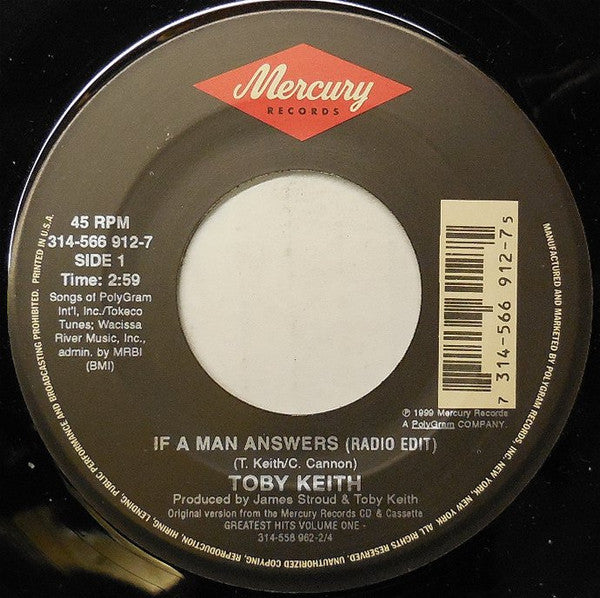 Toby Keith : If A Man Answers (7", Single)
