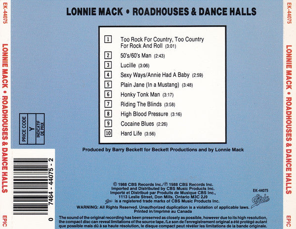 Lonnie Mack : Roadhouses And Dancehalls (CD, Album)