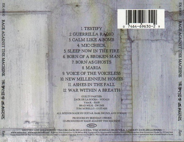 Rage Against The Machine : The Battle Of Los Angeles (CD, Album)