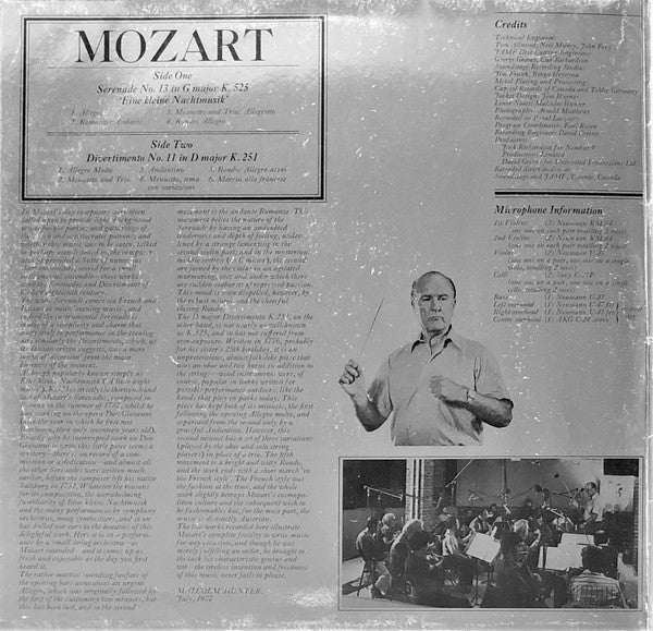 Toronto Chamber Orchestra ; Boyd Neel / Wolfgang Amadeus Mozart : Serenade No.13 In G Major K.525 Eine Kleine Nachtmusik / Divertimento No.11 In D Major K.251 (LP, Ltd, Num, S/Edition)