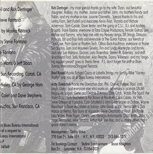 Rick Derringer : Electra Blues (CD, Album)