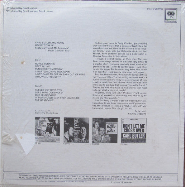 Carl Butler And Pearl* : Honky Tonkin' (LP, Album)