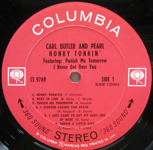 Carl Butler And Pearl* : Honky Tonkin' (LP, Album)