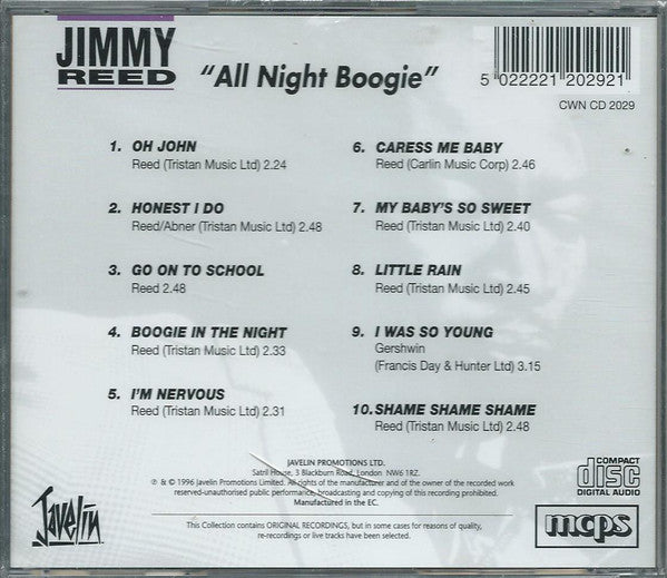 Jimmy Reed : All Night Boogie (CD, Comp)