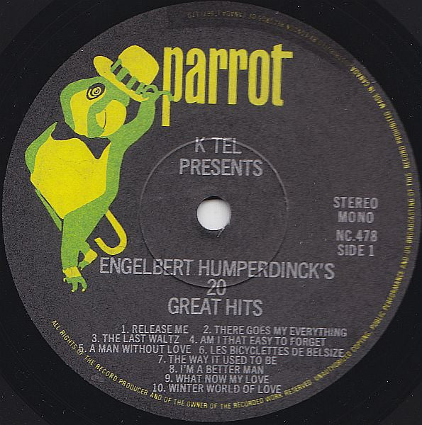 Engelbert Humperdinck : 20 Great Hits (LP, Comp, Mono)