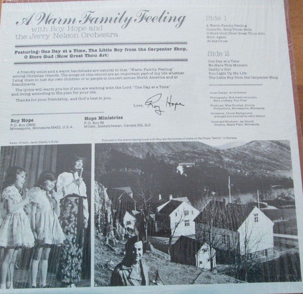 Roy Hope (2), Jerry Nelson Orchestra : A Warm Family Feeling (LP)