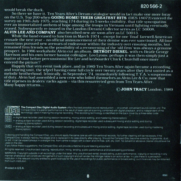 Ten Years After : Alvin Lee And Company (CD, Album, RE)