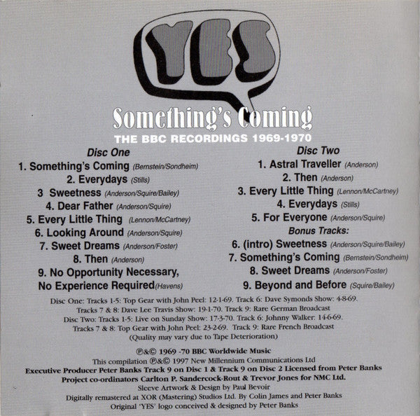 Yes : Something's Coming: The BBC Recordings 1969-1970 (2xCD, Album, Comp, RM)
