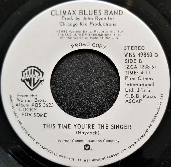 Climax Blues Band : Darlin' / This Time You're The Singer (7", Promo)