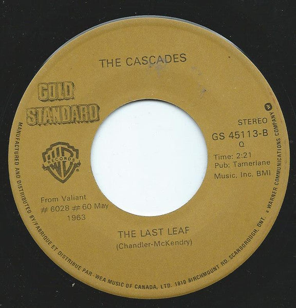 The Cascades (2) : Rhythm Of The Rain / The Last Leaf (7", Mono)