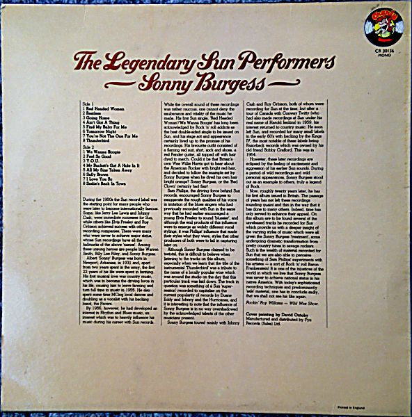 Sonny Burgess : The Legendary Sun Performers (LP, Comp)