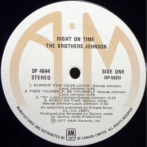 Brothers Johnson : Right On Time (LP, Album)