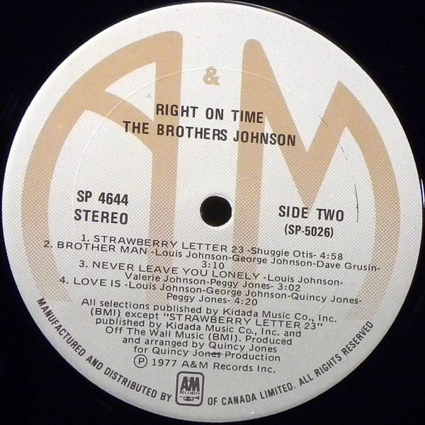 Brothers Johnson : Right On Time (LP, Album)