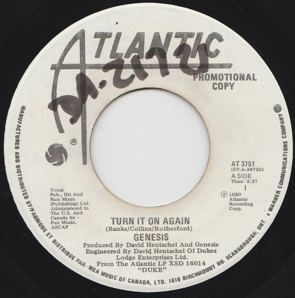 Genesis : Turn It On Again (7", Single, Promo)
