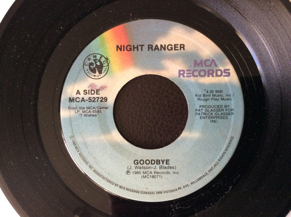 Night Ranger : Goodbye / Seven Wishes (7", Single)