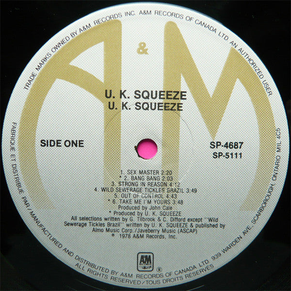 Squeeze (2) : U.K. Squeeze (LP, Album)