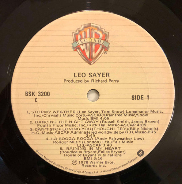 Leo Sayer : Leo Sayer (LP, Album)