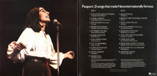 Nana Mouskouri : Passport (LP, Comp, Lab)